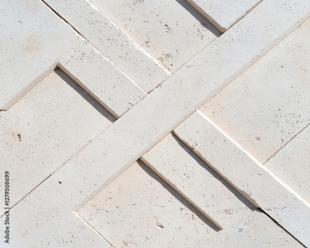 Poster the etched stone features intricate geometric carvings that create captivating interplay with shadow