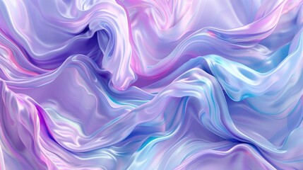Fototapeta premium A flowing, abstract design featuring soft lavender, pink, and blue hues, reminiscent of silk or waves, creating a soothing visual experience.