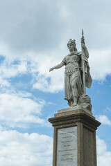 statue of woman representing victory in main square san marino city