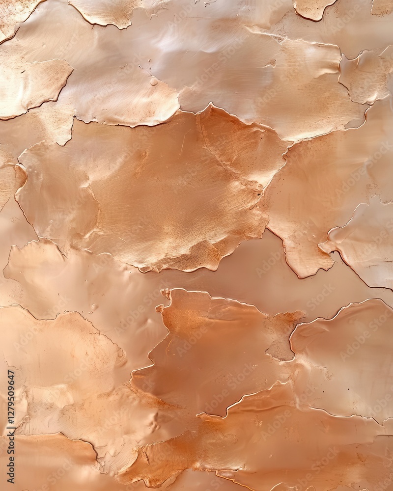 Poster distressed copper sheet with dramatic oxidation patches resembling abstract paintings, featuring ope
