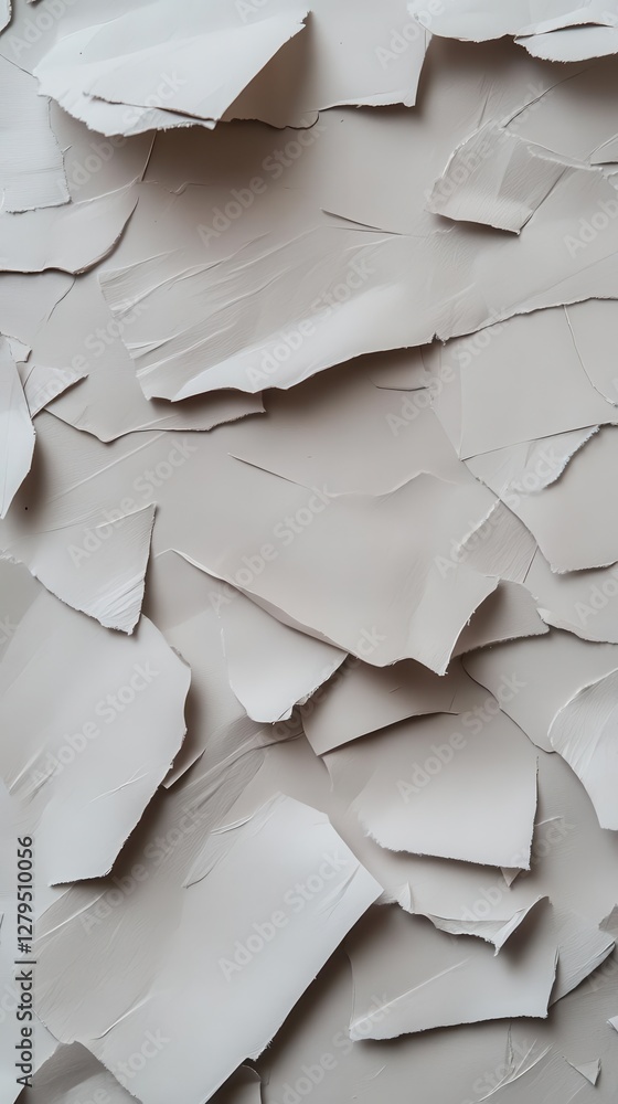 Poster the compressed layers of shredded paper create a rugged, industrial yet artistic background, highlig