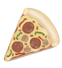 slice of pizza digital watercolor artwork