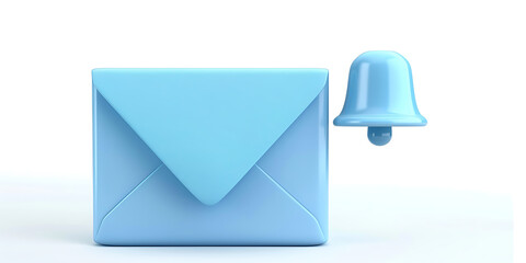 Light Blue Envelope with Notification Bell Symbolizing Messages
