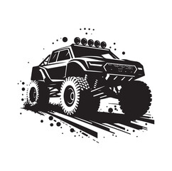 offroad racing truck silhouette vector illustration  © Joynab