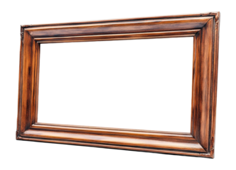 Decorative wooden frame with an empty canvas space