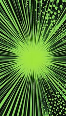 Obraz premium Green burst radiating from the center of the black backdrop