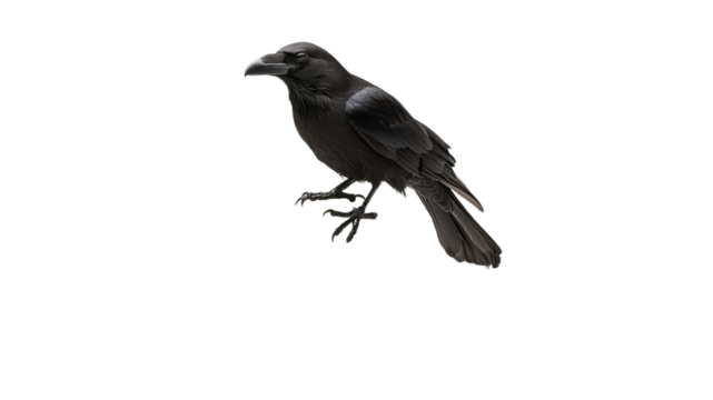 Raven watches keenly in its habitat