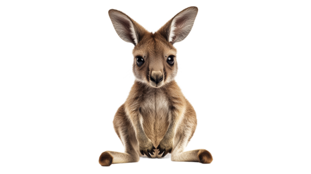Young kangaroo sitting in a relaxed position
