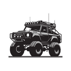 offroad racing truck silhouette vector illustration
