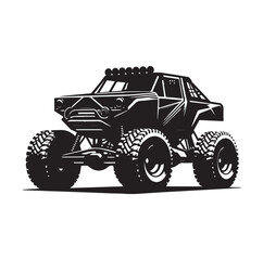 offroad racing truck silhouette vector illustration
