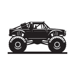 offroad racing truck silhouette vector illustration
