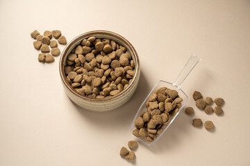 Pet food. Dry cat food. Nutrition for pets
