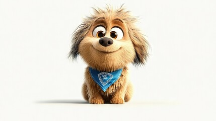 Obraz premium Close-up photo of a dog wearing a bandana around its neck and grinning
