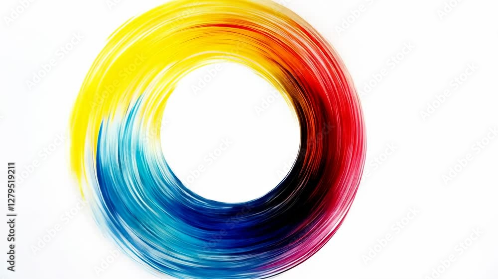 Poster abstract motion graphic background with vibrant circular color flow animation