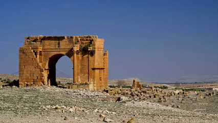 l'area archeologica dell'antico presidio militare romano di Ammaedara nei pressi della cittadina di Haidra,Tunisia