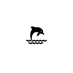 Naklejka premium Jumping dolphin silhouette vector illustration
