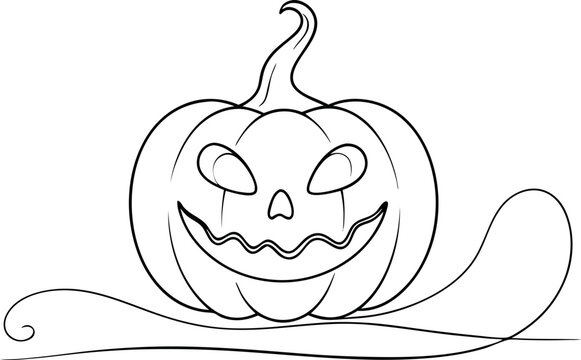 recommend clip art: Halloween Pumpkin Jack-o-Lantern Line Art Vector
