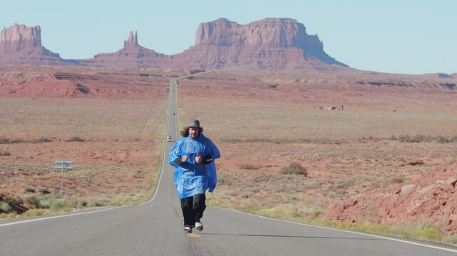 Man Jogging in Monument Valley