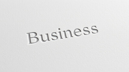 Fototapeta premium Engraved business word on a clean white surface emphasizes professionalism. Generative AI