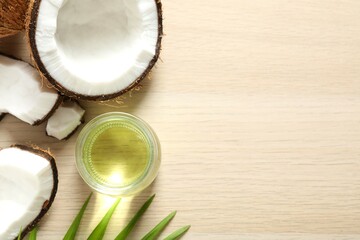 Bowl of coconut oil on table