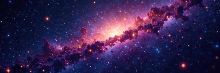Bright stars shining through a nebula in the vastness of space, stars, glow