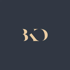 BKD abstract letter logo design. This logo is designed by three abstract letters.