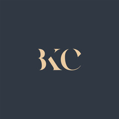 BKC abstract letter logo design. This logo is designed by three abstract letters.