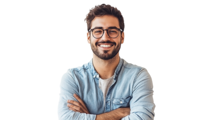 Smiling man with glasses in casual attire