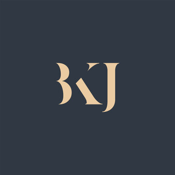 BKJ abstract letter logo design. This logo is designed by three abstract letters.