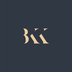 BKK abstract letter logo design. This logo is designed by three abstract letters.