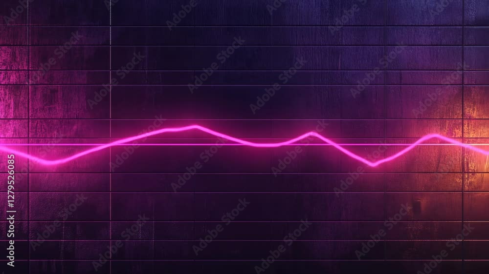 Poster fluctuating line graph animation depicting data trends and market dynamics in business