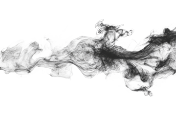 Abstract black and white smoke flowing gracefully