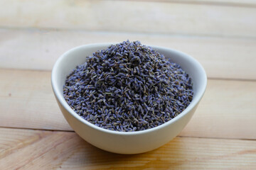 Dried lavender buds for brewing a herbal tea