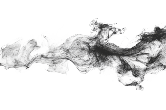 Abstract black and white smoke flowing gracefully