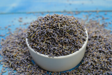 Dried lavender buds for brewing a herbal tea