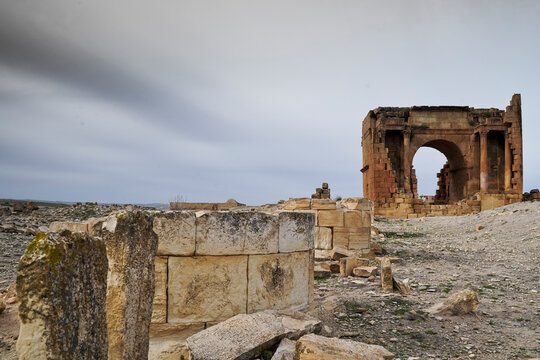 l'area archeologica dell'antico presidio militare romano di Ammaedara nei pressi della cittadina di Haidra,Tunisia