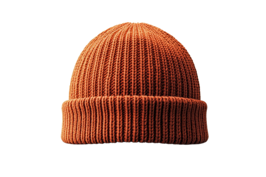 Cozy knit beanie in warm orange hue