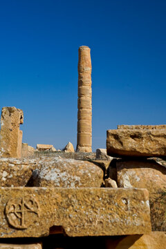 l'area archeologica dell'antico presidio militare romano di Ammaedara nei pressi della cittadina di Haidra,Tunisia