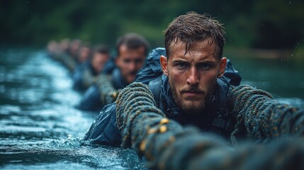 Team Teamwork River Obstacle Course Training