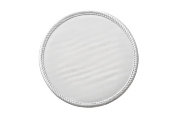 Blank White Round Embroidered Patch Mockup, Top View, 3D, PNG Transparent Background: Perfect for Branding, Military, Textile, Fashion, and Custom Patch Design Concepts