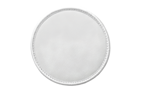 Blank White Round Embroidered Patch Mockup, Top View, 3D, PNG Transparent Background: Perfect for Branding, Military, Textile, Fashion, and Custom Patch Design Concepts