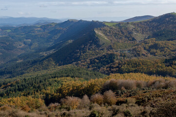 Beautiful landscape of the Gorbea natural Park on a sunny autum day