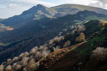 Beautiful landscape of the Gorbea natural Park on a sunny autum day