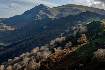Beautiful landscape of the Gorbea natural Park on a sunny autumn day