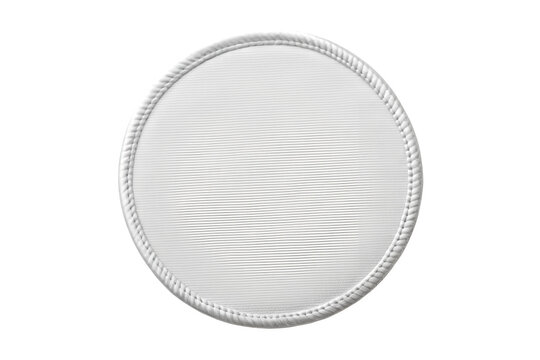 Blank White Round Embroidered Patch Mockup, Top View, 3D, PNG Transparent Background: Perfect for Branding, Military, Textile, Fashion, and Custom Patch Design Concepts