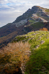 Beautiful landscape of the Gorbea natural Park on a sunny autum day