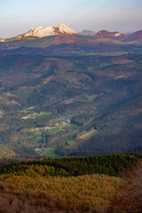 Beautiful landscape of the Gorbea natural Park on a sunny autumn day
