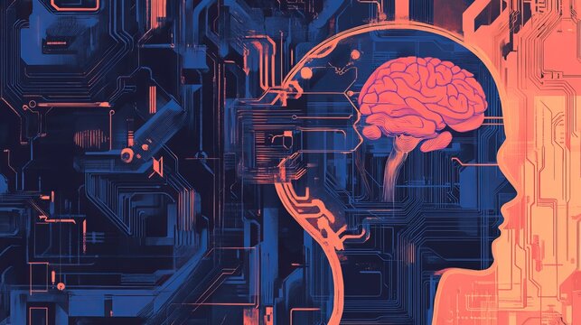 A conceptual illustration of artificial intelligence, deep learning, and graphical user interfaces (GUI)