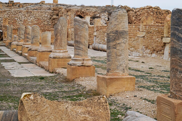 l'area archeologica dell'antico presidio militare romano di Ammaedara nei pressi della cittadina di...