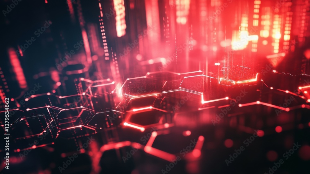 Poster digital hexagon abstract background